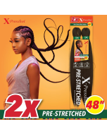 2X 48 inch Sensationnel X-pression Pre-Stretched Braiding Hair - All Kanekalon Flame Retardant Smooth Yaki Braid Hair Extension