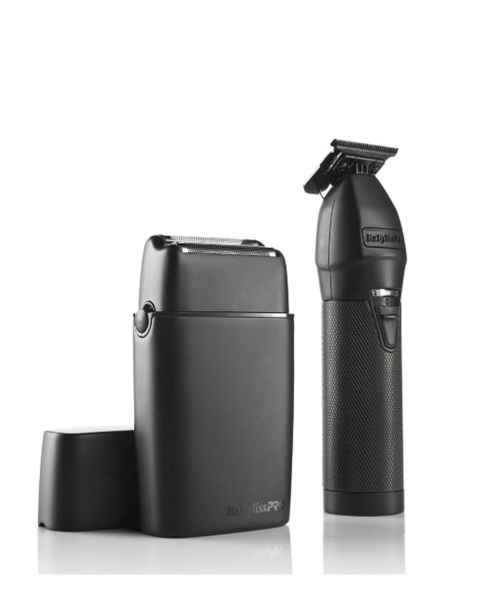 BabylissPro Matte Black Trimmer and Double Foil Shaver LimitedFX FXDUOFS2TMB