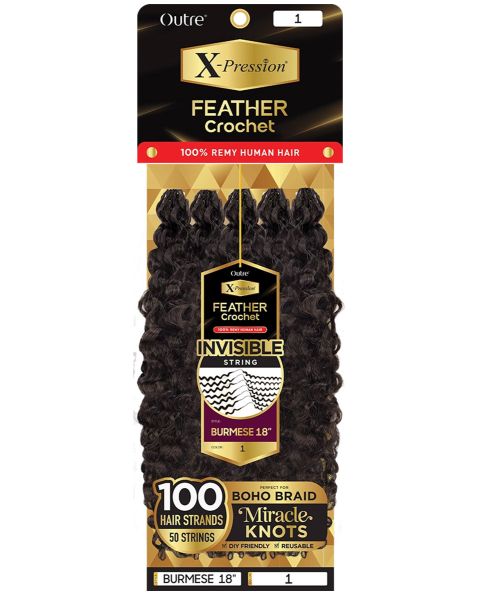 Outre X-pression Human Hair Invisible Burmese Feather Crochet
