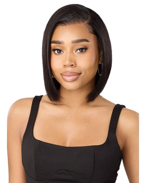 Outre My Tresses 13X5  Human Hair Straight Bob Glueless Lace Wig 12