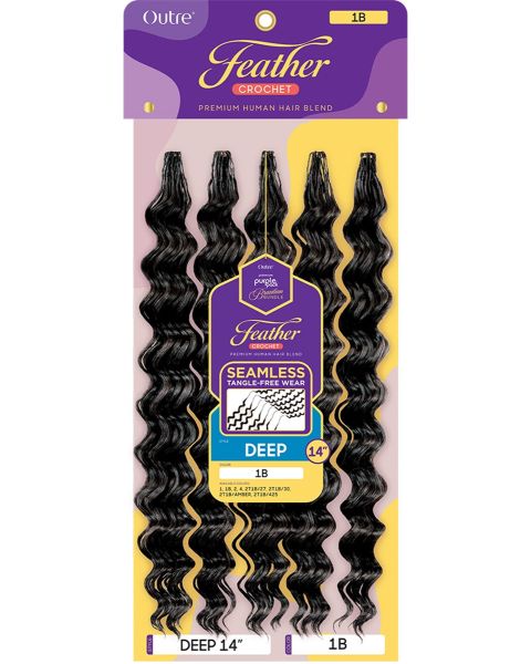 Outre Purple Pack Human Hair Deep Brazilian Feather Crochet 14
