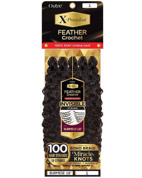 Outre X-Pression Human Hair Burmese Feather Crochet 18