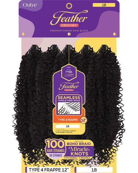 Outre Purple Pack Human Hair Type 4 Frappe Brazilian Feather Crochet 12