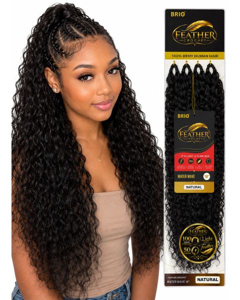 Brio Human Hair Water Wave Feather Crochet 18
