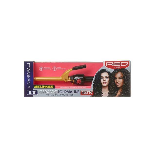 RED BY KISS Ceramic Tourmaline Professional Curling Iron 5/8" CI03N