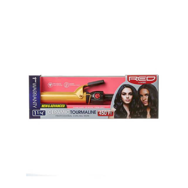 RED BY KISS Ceramic Tourmaline Professional Curling Iron 1 1/4" CI06N