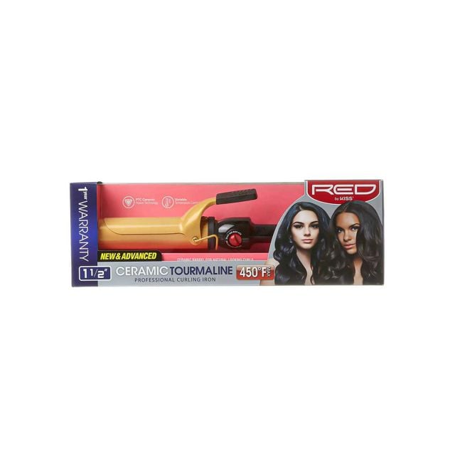 RED BY KISS Ceramic Tourmaline Professional Curling Iron 1 1/2" CI07N