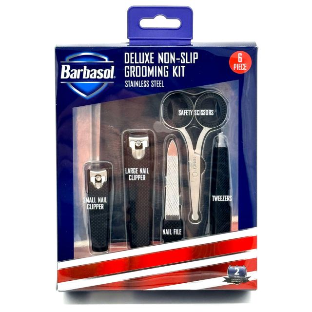 BARBASOL Deluxe Non-Slip Grooming Kit 6PCS CBG1-1003-BLK