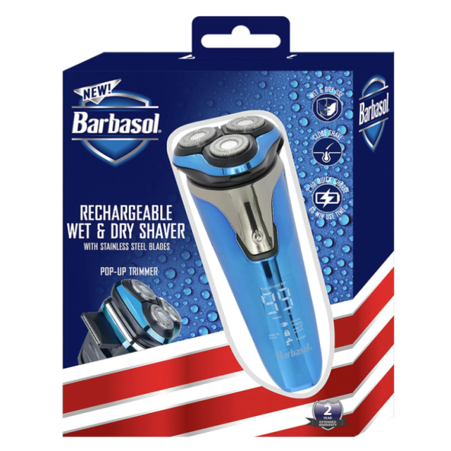 BARBASOL Rechargeable Wet & Dry Shaver with Blades CBR1-1003-SIG