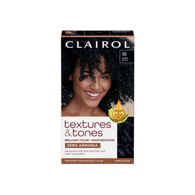 Texture & Tone Hair Color 1B Silken Black Kit