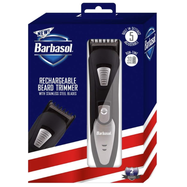 BARBASOL Rechargeable Beard Trimmer with Blades CBT1-3002-BOX