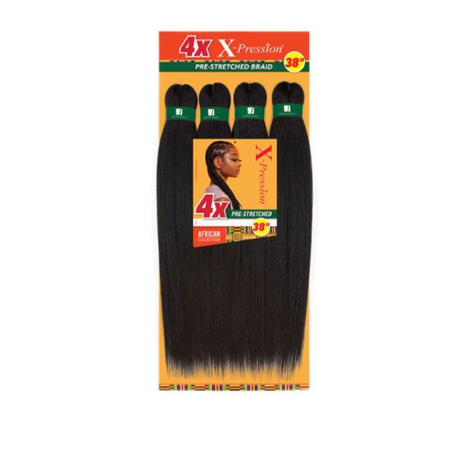 4x X-pression Pre-stretched Braid 38" By African Collection