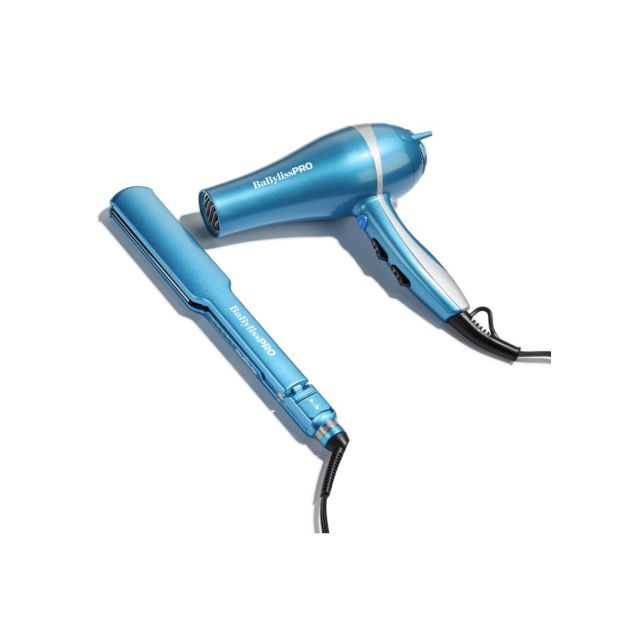 BabylissPro Nano Titanium The Digital Ultra Thin Flat iron 1.5" & Tha Nano Titanium Ionic Dryer BNTPP100