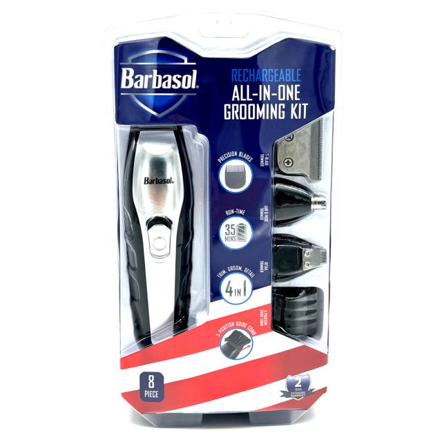 BARBASOL All in One Rechargeable Grooming Kit 8PCS CBT1-5500-CHM