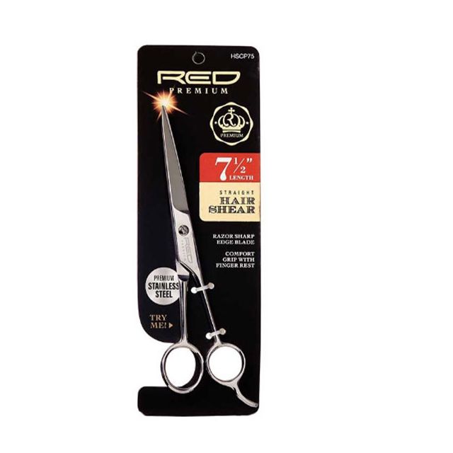 Red Straight Hair Shear 7 1/2"