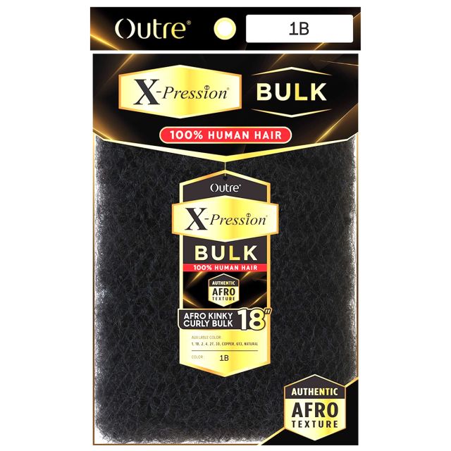 Outre X-Pression Human Hair Afro Kinky Curly Bulk 18"