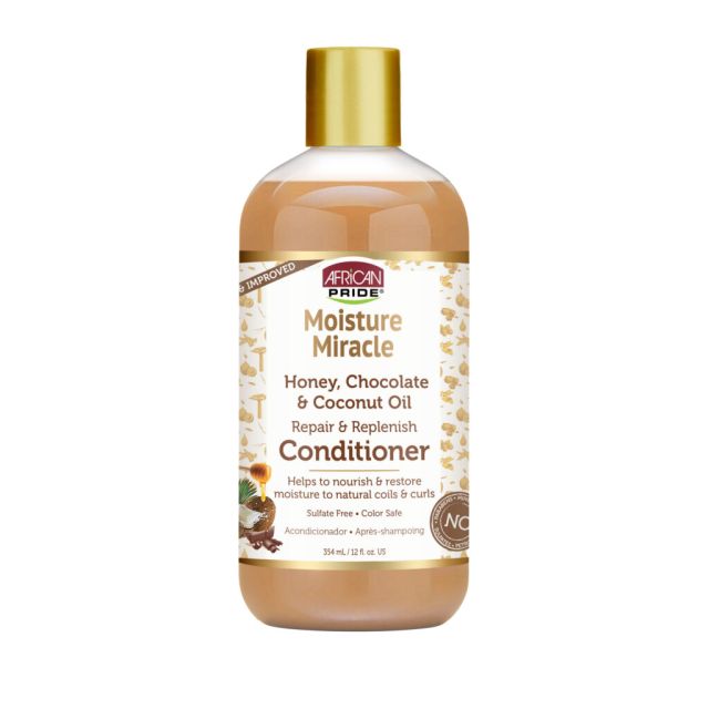 African Pride Moisture Miracle Honey, Chocolate & Coconut Oil Repair & Replenish Conditioner 16oz