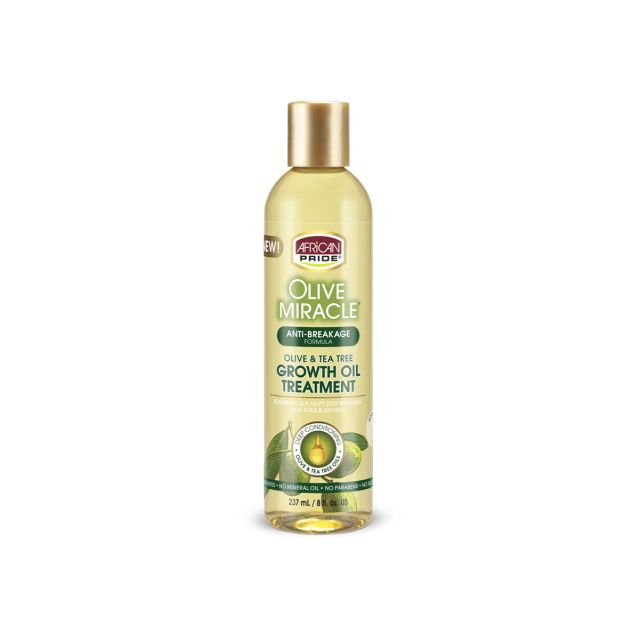 African Pride Olive Miracle Anti-Breakage Formula Olive & Tea Tree Growth Oil Treatment 8oz