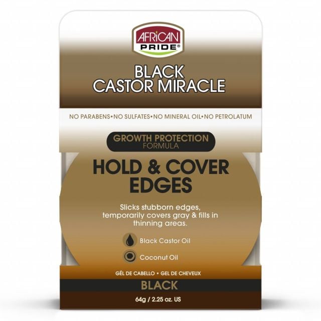 African Pride Black Castor Miracle Hold & Cover Edges (2.25oz)