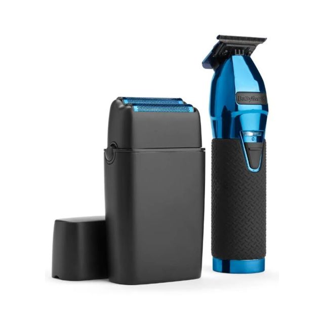 BabylissPro LimitedFX Black & Blue Trimmer and Double Foil Shaver FXDUOFS2TBL