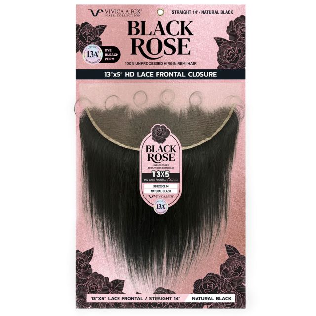 Black Rose 13X5 Straight HD Lace Frontal Closure
