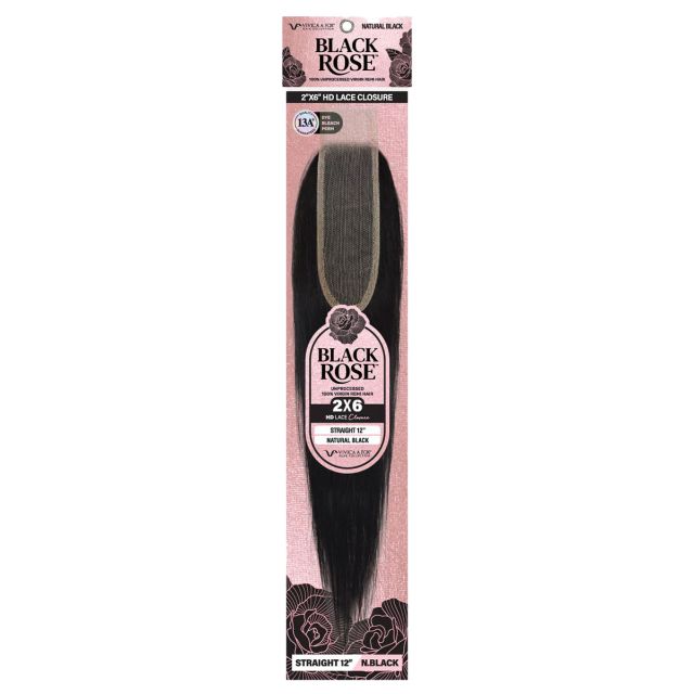 Black Rose Remi Hair 2X6 Straight Lace Closure