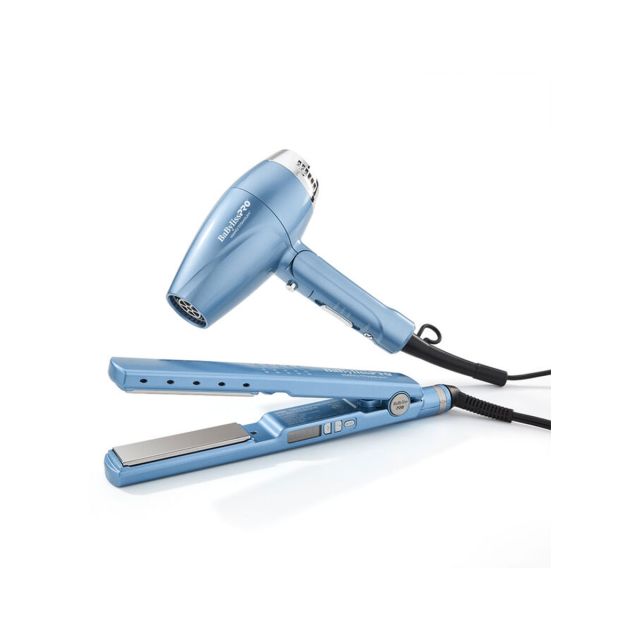 BabylissPro Nano Titanium Compact Folding Ionic Dryer % 1.25" Digital Ionic Flat Iron BNTPP81