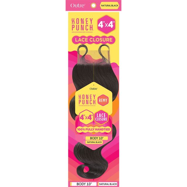 Honey Punch 4X4 Human Hair Body Lace Closure