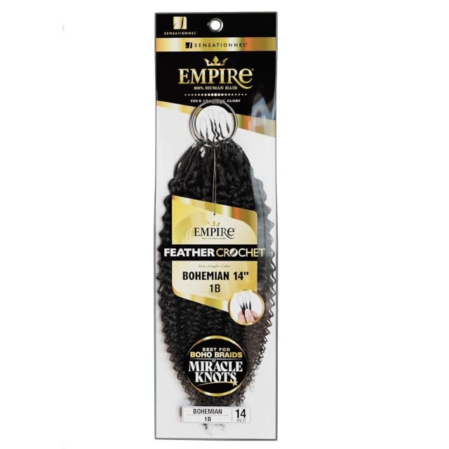 Empire Human Hair Bohemian Feather Crochet Braids