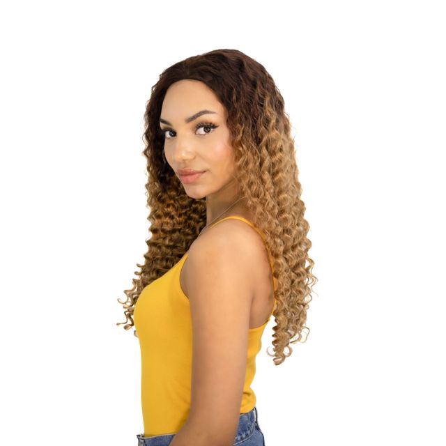 Cyan Pineapple Curl Human Hair 13x6 Wig 28" By Brio