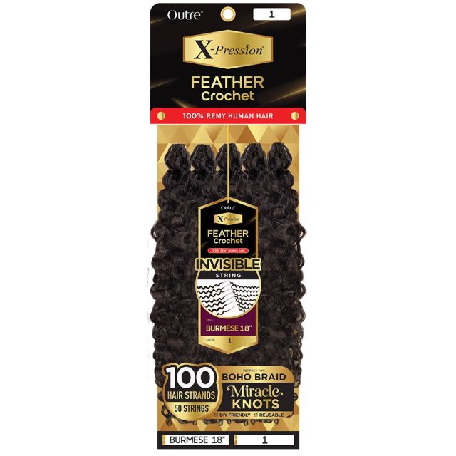 Outre X-pression Human Hair Invisible Burmese Feather Crochet