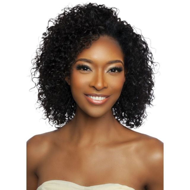 Trill Versatile Human Hair Burmese Curl Entirley Glueless Half Wig 14"