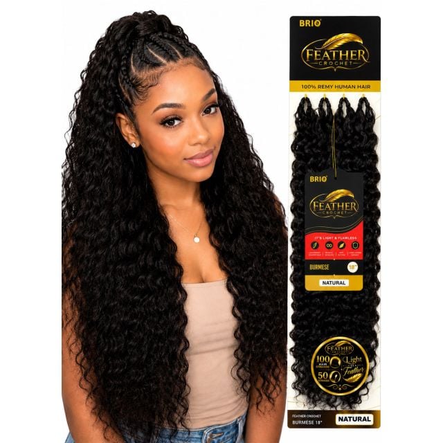 Brio Human Hair Burmese Feather Crochet 18"