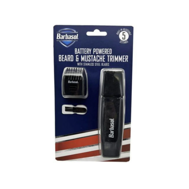 BARBASOL Battery Powered Beard & Mustache Trimmer with Blades CBT1-3010-BLK