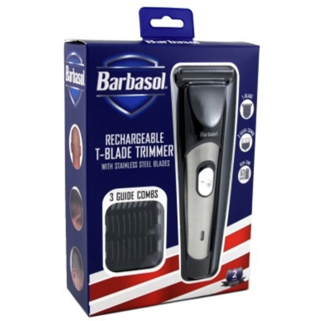 BARBASOL Rechargeable T-Blade Trimmer with Blades CBT1-6001-BLK