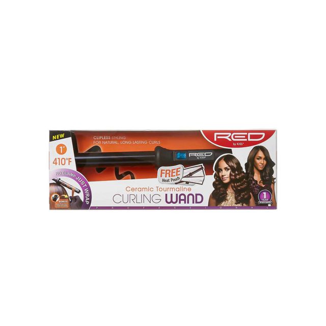 RED BY KISS 1" Ceramic Tourmaline Curling Wand CIW02