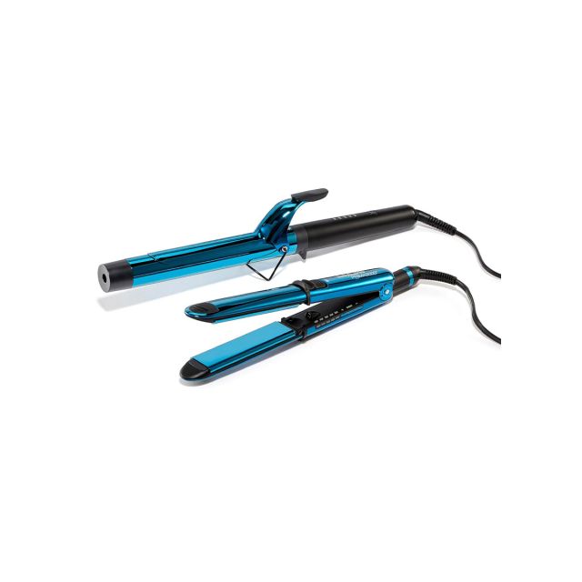 BabylissPro Nano Titanium 1 1/4" Extended-Barrel Curling Iron & 1 1/4" Prima3000 Styling Iron-Limited Edition BNTPP54MB