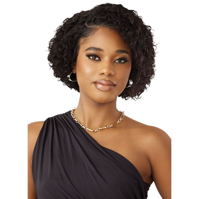 Outre 13X4 Human Hair Virgin Deep Bob Glueless Lace Frontal Wig