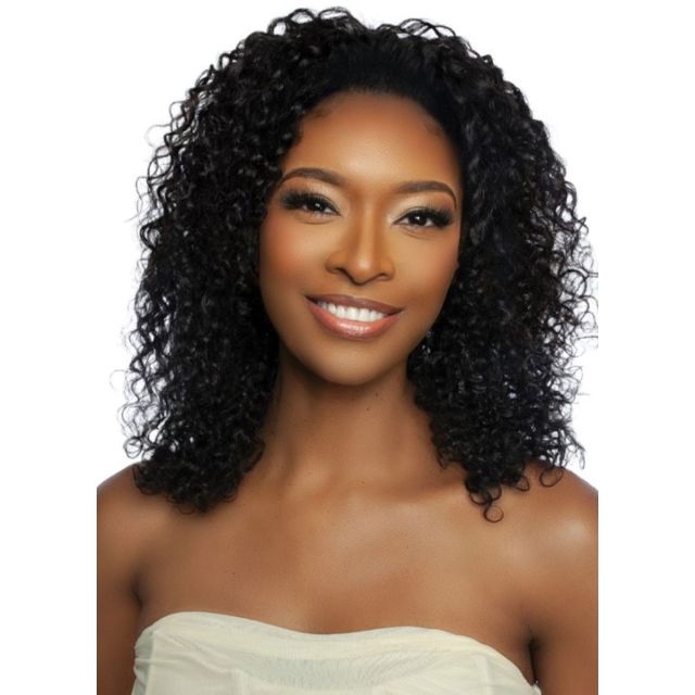 Trill Versatile Human Hair Deep Wave Entirley Glueless Half Wig 18"