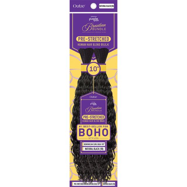 Outre Pre-Stretched Human Hair Dominican Curl Bulk 10"