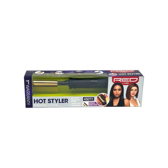 RED KISS Hot Styler Pressing Comb Flawless Root Straightening Double Sides Teeth HC07