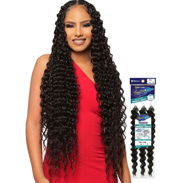 Dominican Feather Deep Invisible Crochet Hair 18"