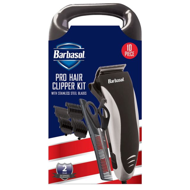Barbasol Pro Hair Clipper Kit 10 Piece Travek Kit CBH1-4002-VTN