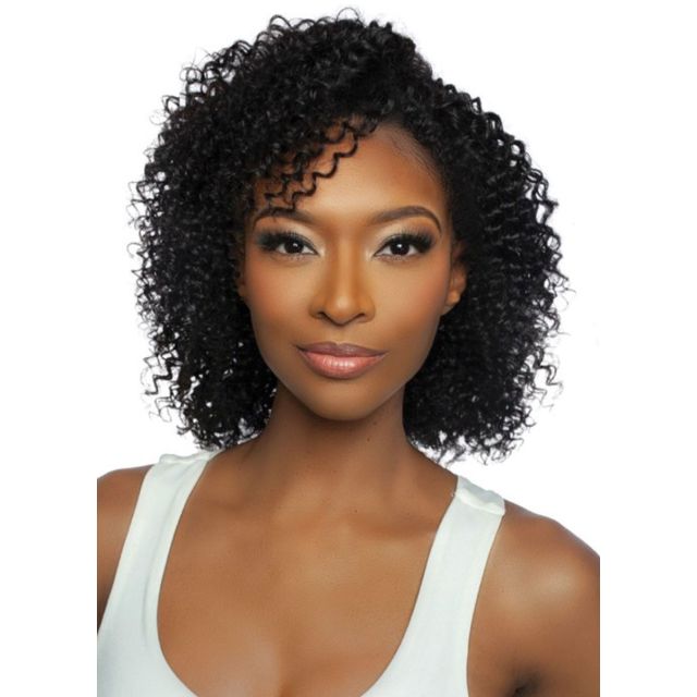 Trill Versatile Human Hair Jerry Curl Entirley Glueless Half Wig 14"