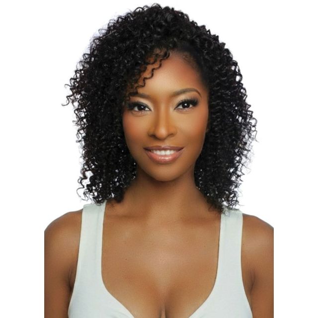 Trill Versatile Human Hair Jerry Curl Entirley Glueless Half Wig 18"