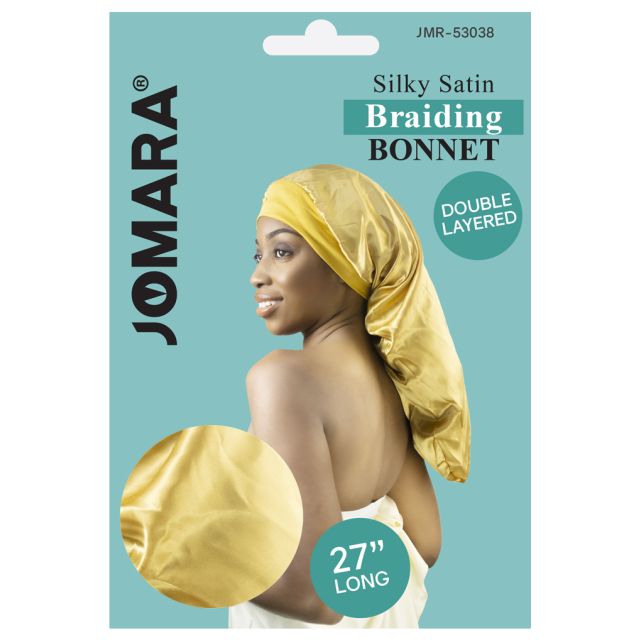 Silky Satin Braiding Bonnet Beige by Jomara JMR-53038