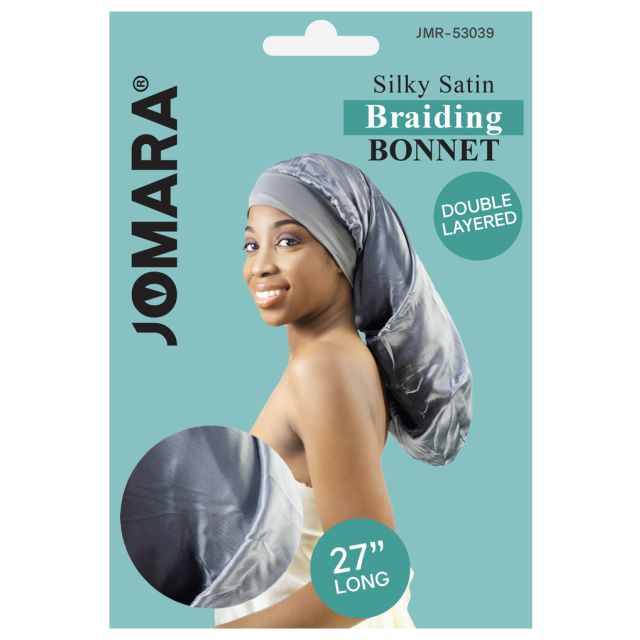 Silky Satin Braiding Bonnet Gray by Jomara JMR-53039