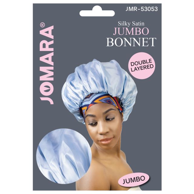 Silky Satin Jumbo Bonnet Double Layared Baby Blue by Jomara JMR-53053