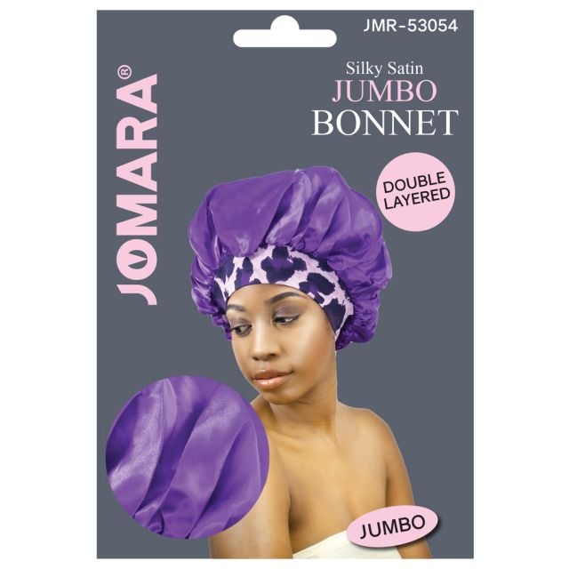 Silky Satin Jumbo Bonnet Double Layared Purple by Jomara JMR-53054