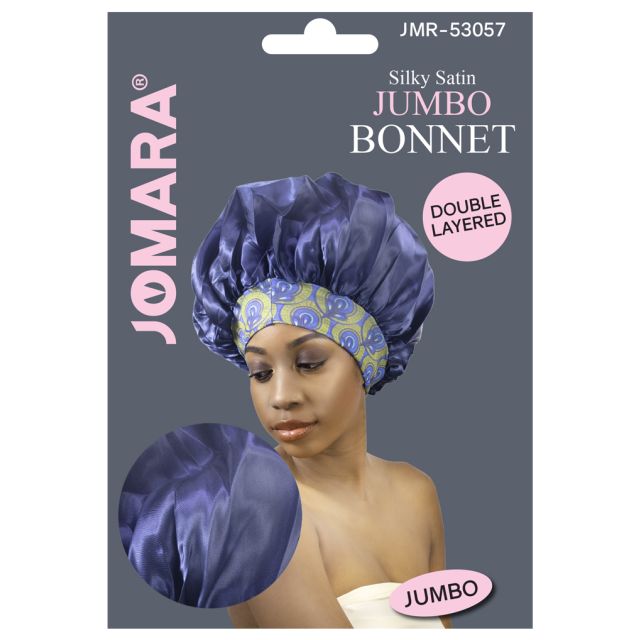 Silky Satin Jumbo Bonnet Double Layered Dark Blue by Jomara JMR-53057